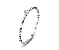 Dot Strip with CZ Silver Ring NSR-2917 (L.RO)